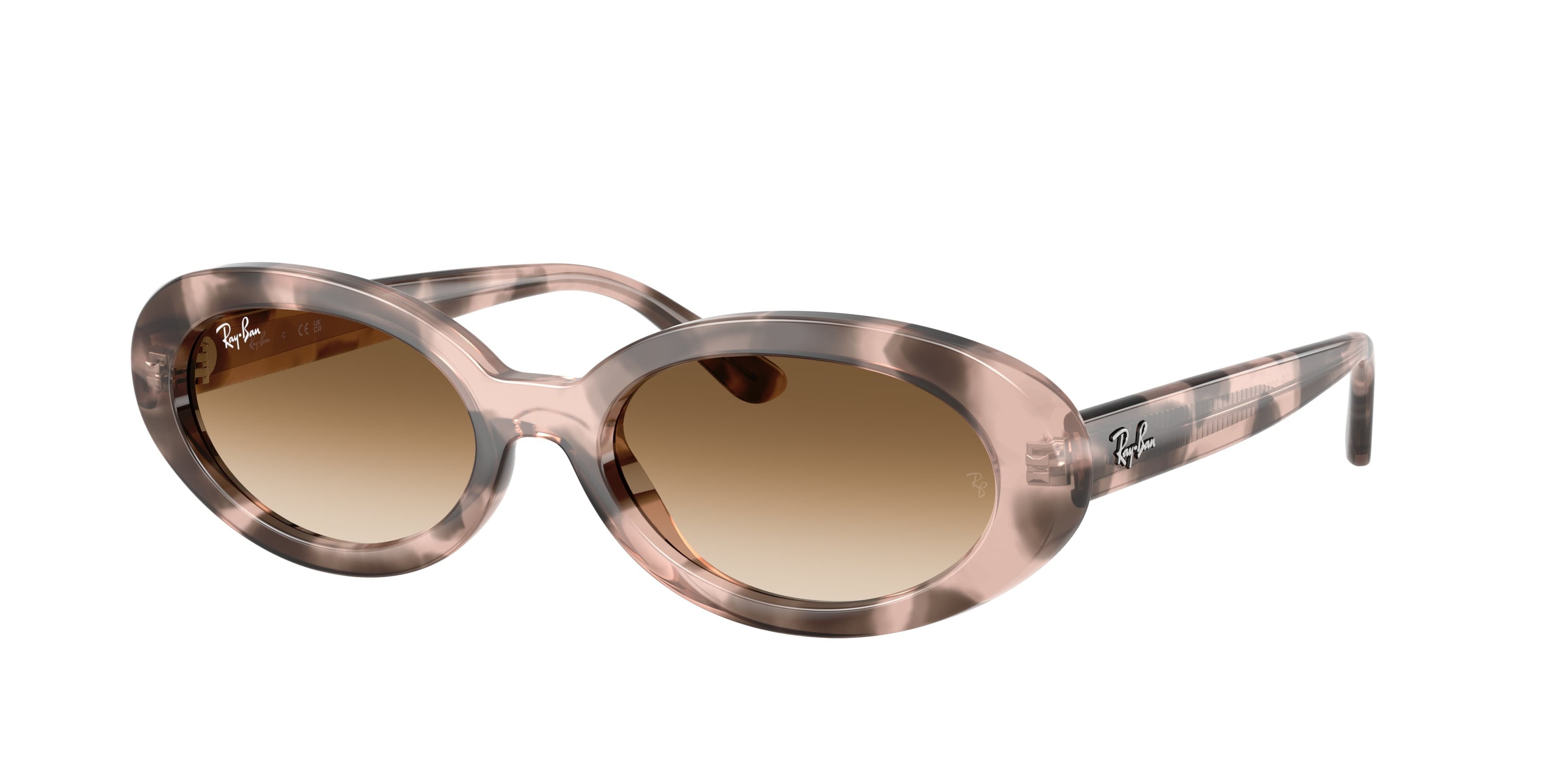 Sonnenbrillen Ray-Ban RB 2223 (144951) farbe opale rosa avana form oval gläser trasparente sfumato marrone