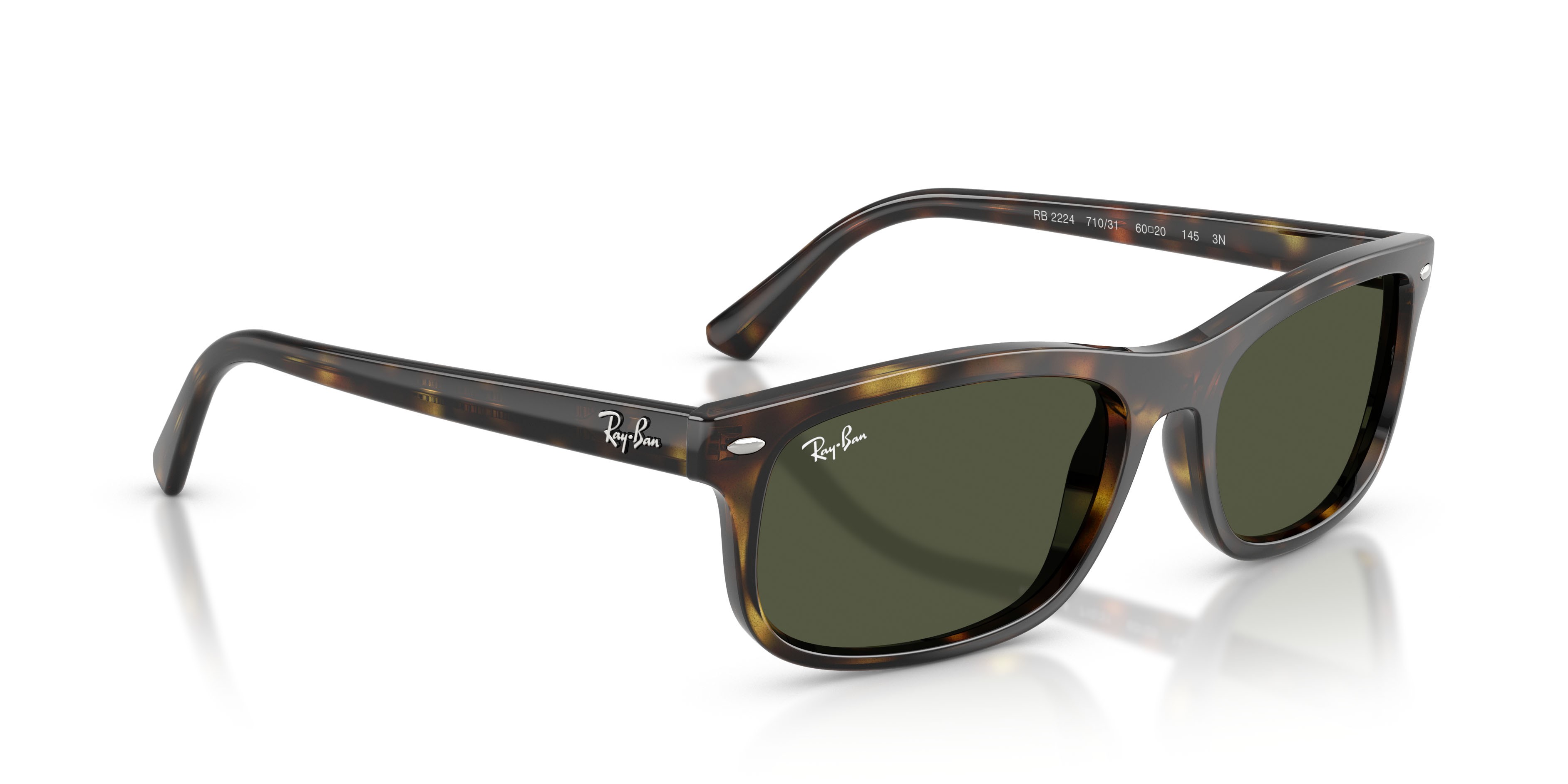 Sonnenbrillen Ray-Ban RB 2224 (710/31) farbe havana form rechteckig gläser verde