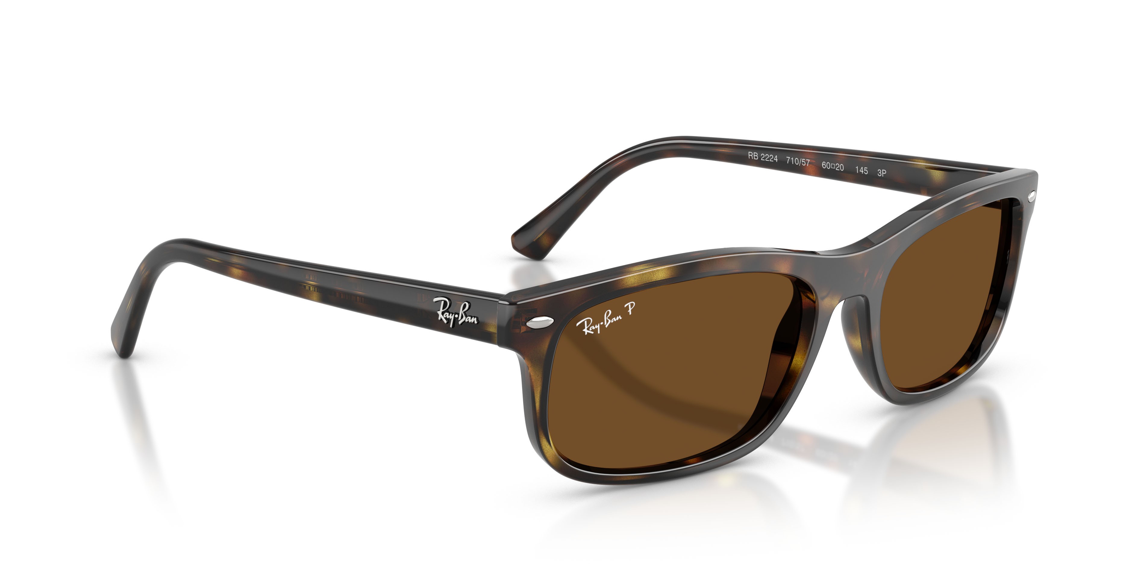 Sonnenbrillen Ray-Ban RB 2224 (710/57) farbe havana form rechteckig gläser polar marrone