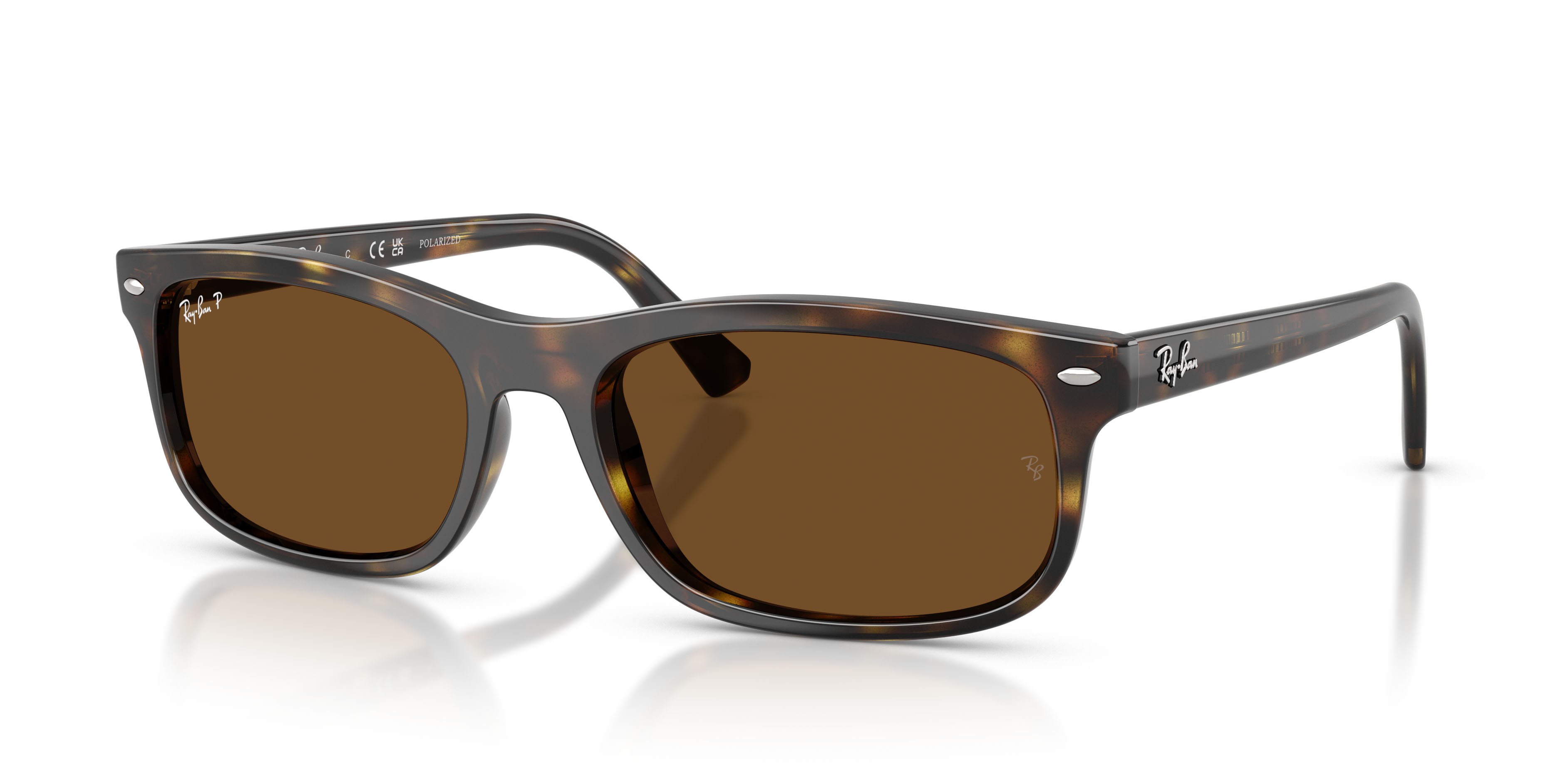 Sonnenbrillen Ray-Ban RB 2224 (710/57) farbe havana form rechteckig gläser polar marrone