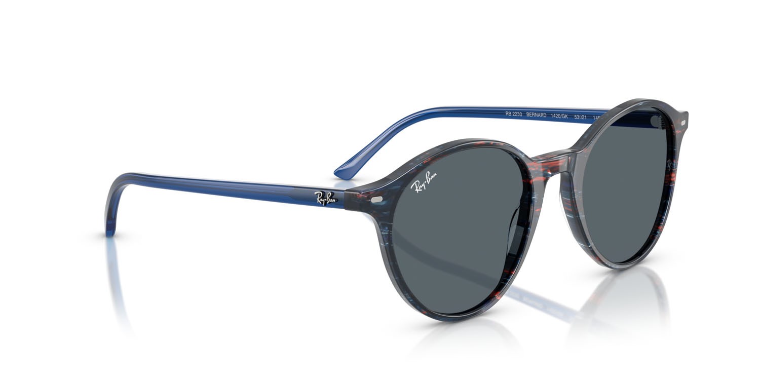 Sonnenbrillen Ray-Ban Bernard RB 2230 (1420GK) farbe blu fantasia trasparente form pantos gläser blu