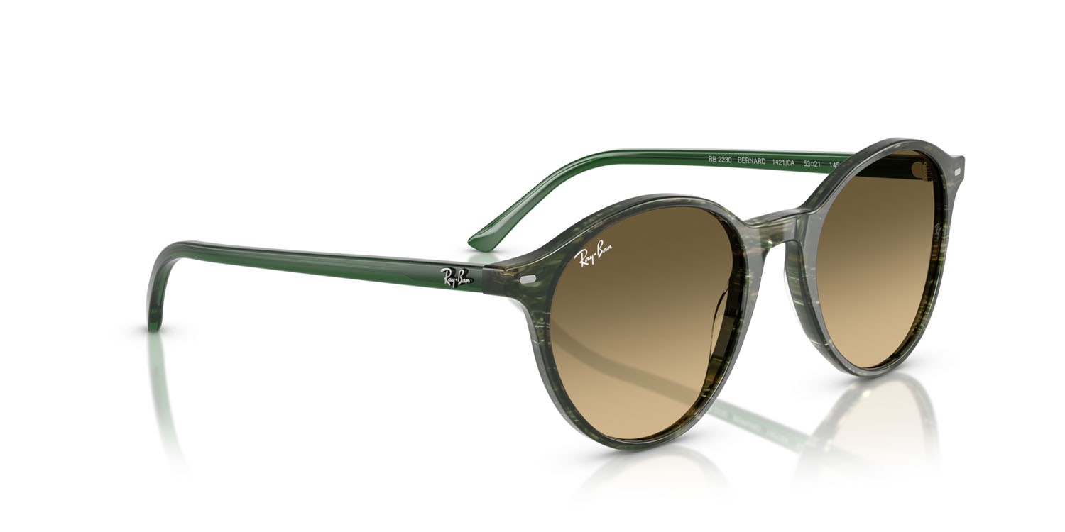 Sonnenbrillen Ray-Ban Bernard RB 2230 (14210A) farbe verde fantasia trasparente form pantos gläser marrone