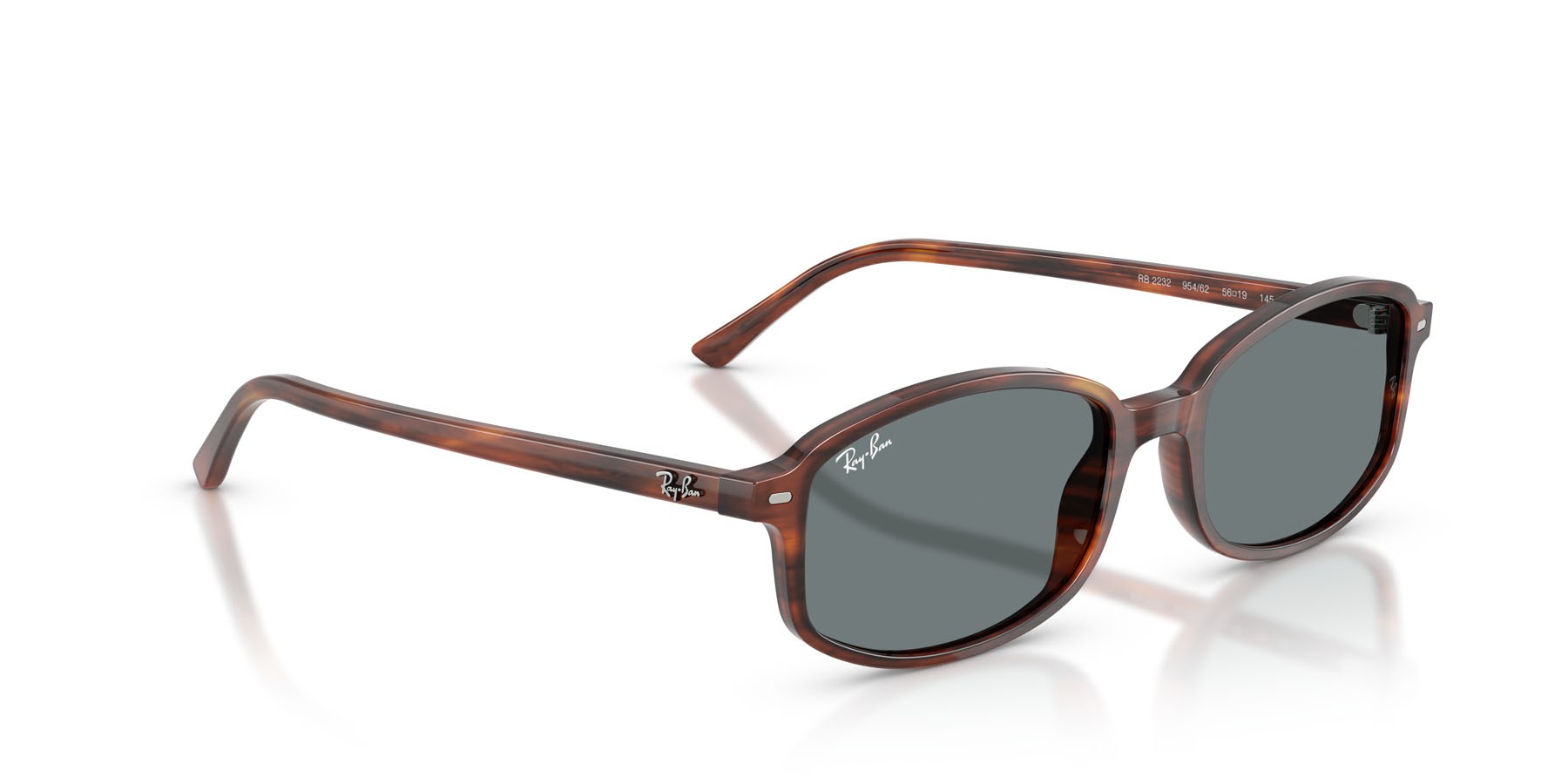 Sonnenbrillen Ray-Ban RB 2232 (954/62) farbe striato havana form unregelmäßig gläser blu