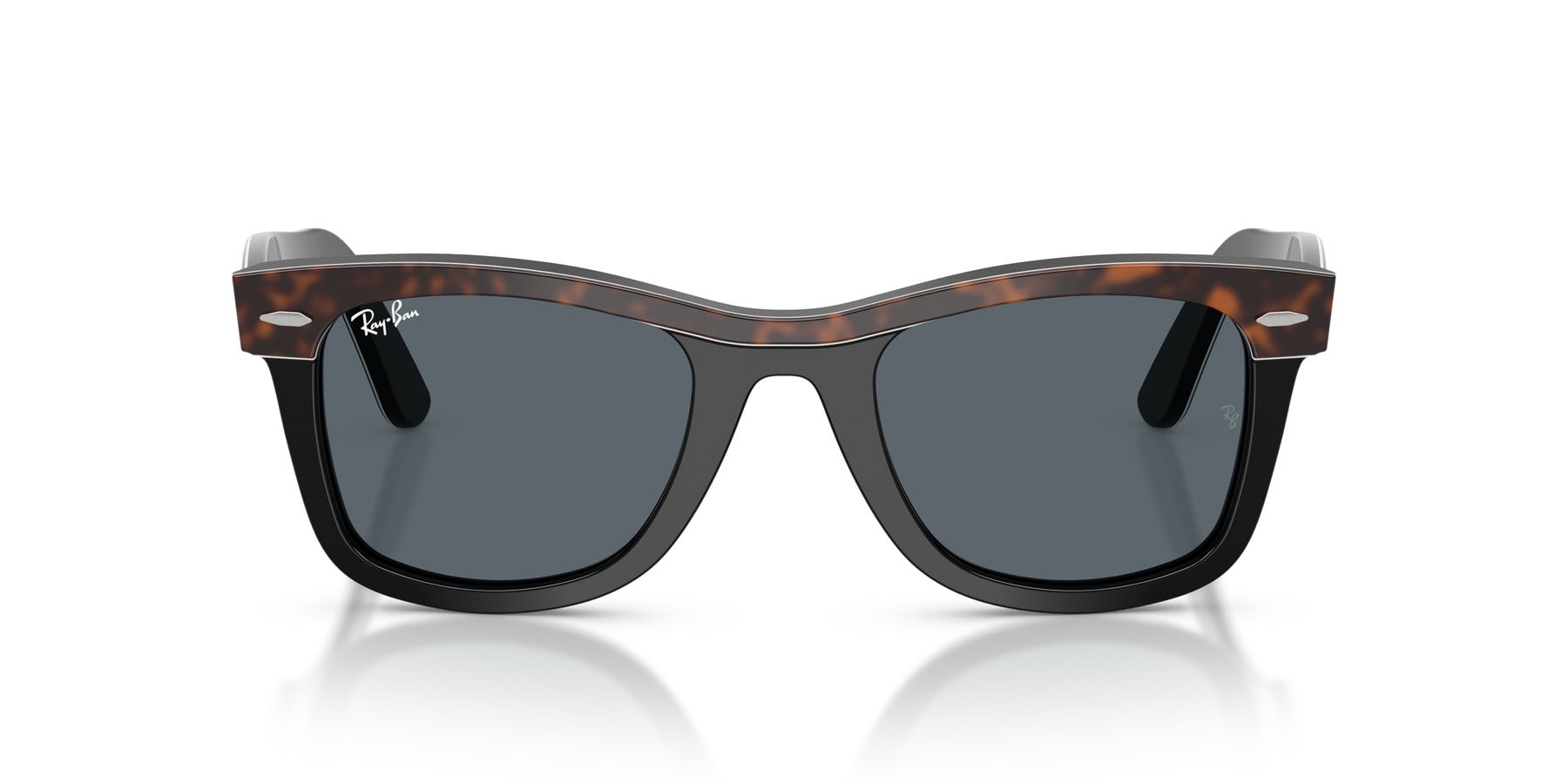 Sonnenbrillen Ray-Ban Wayfarer RB 2240 (1441R5) farbe havana on black form quadratisch gläser blu