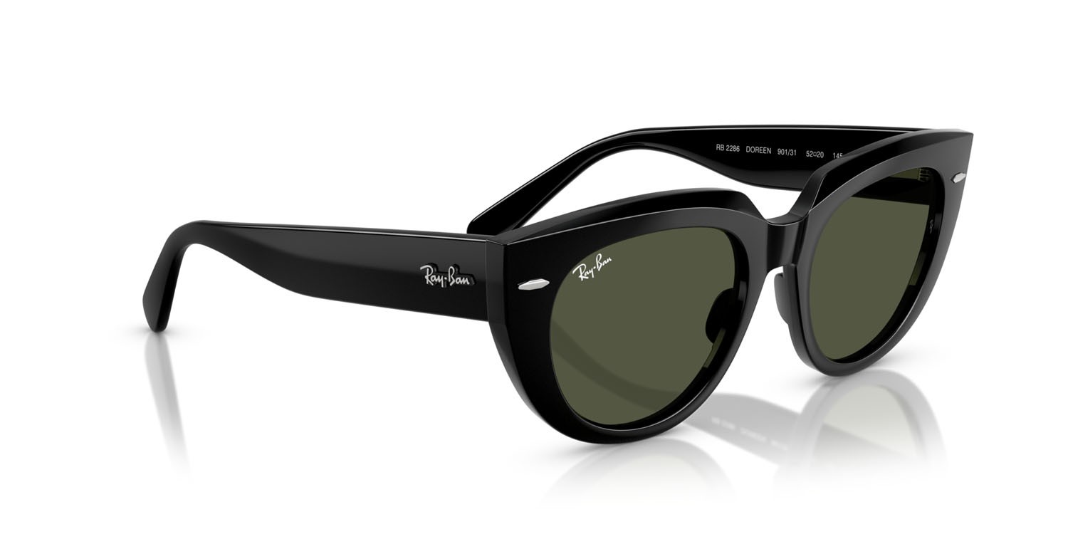 Sunglasses Ray-Ban Doreen RB 2286 (901/31) color nero shape square lenses g-15 verde