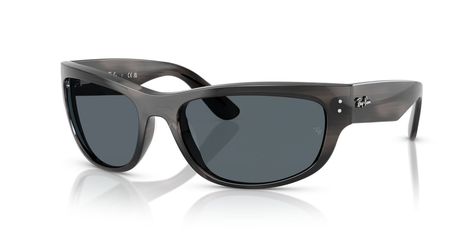 Sunglasses Ray-Ban Mega Balorama RB 2289 (1404R5) color striato grigio shape square lenses blu