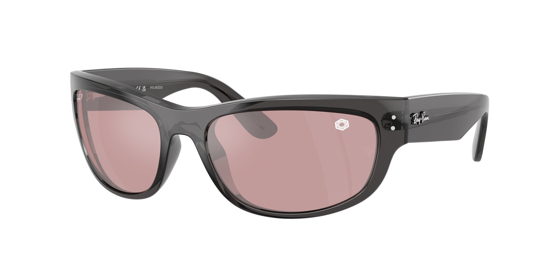 Sonnenbrillen Ray-Ban Mega Balorama Star Wars RB 2289 (14543E) farbe nero trasparente form quadratisch gläser polarizzata rosa