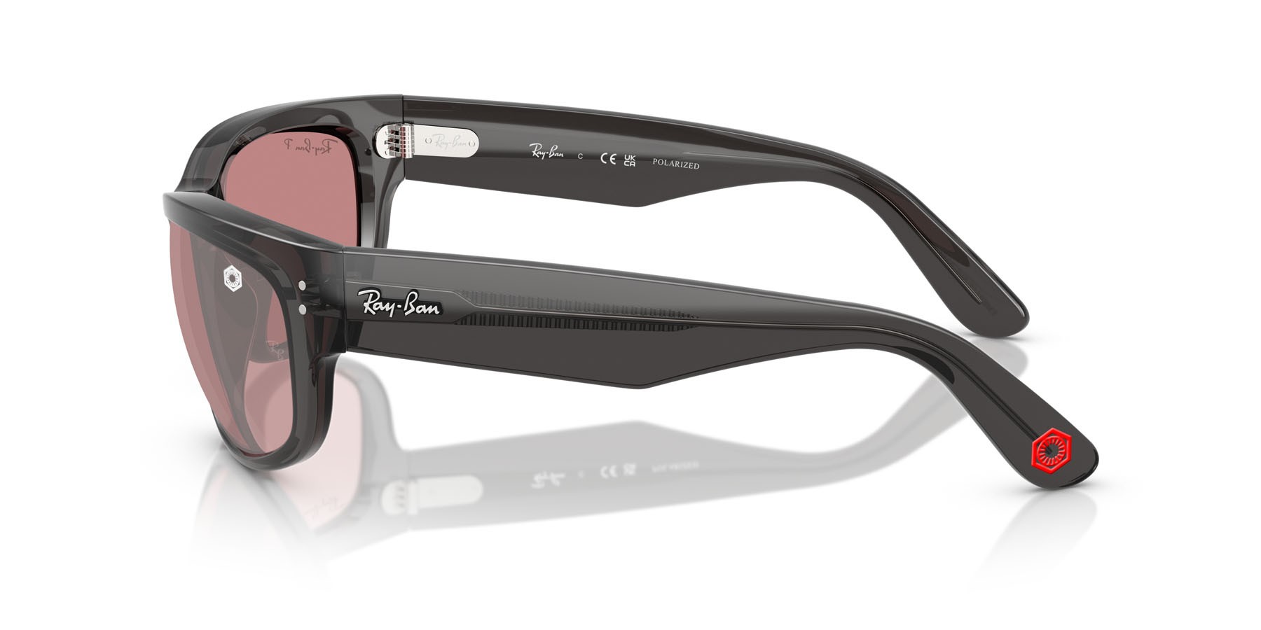 Sonnenbrillen Ray-Ban Mega Balorama Star Wars RB 2289 (14543E) farbe nero trasparente form quadratisch gläser polarizzata rosa