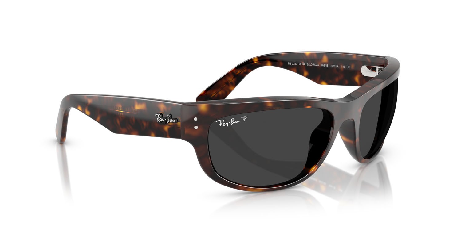 Sonnenbrillen Ray-Ban Mega Balorama RB 2289 (902/48) farbe havana form quadratisch gläser polar nera