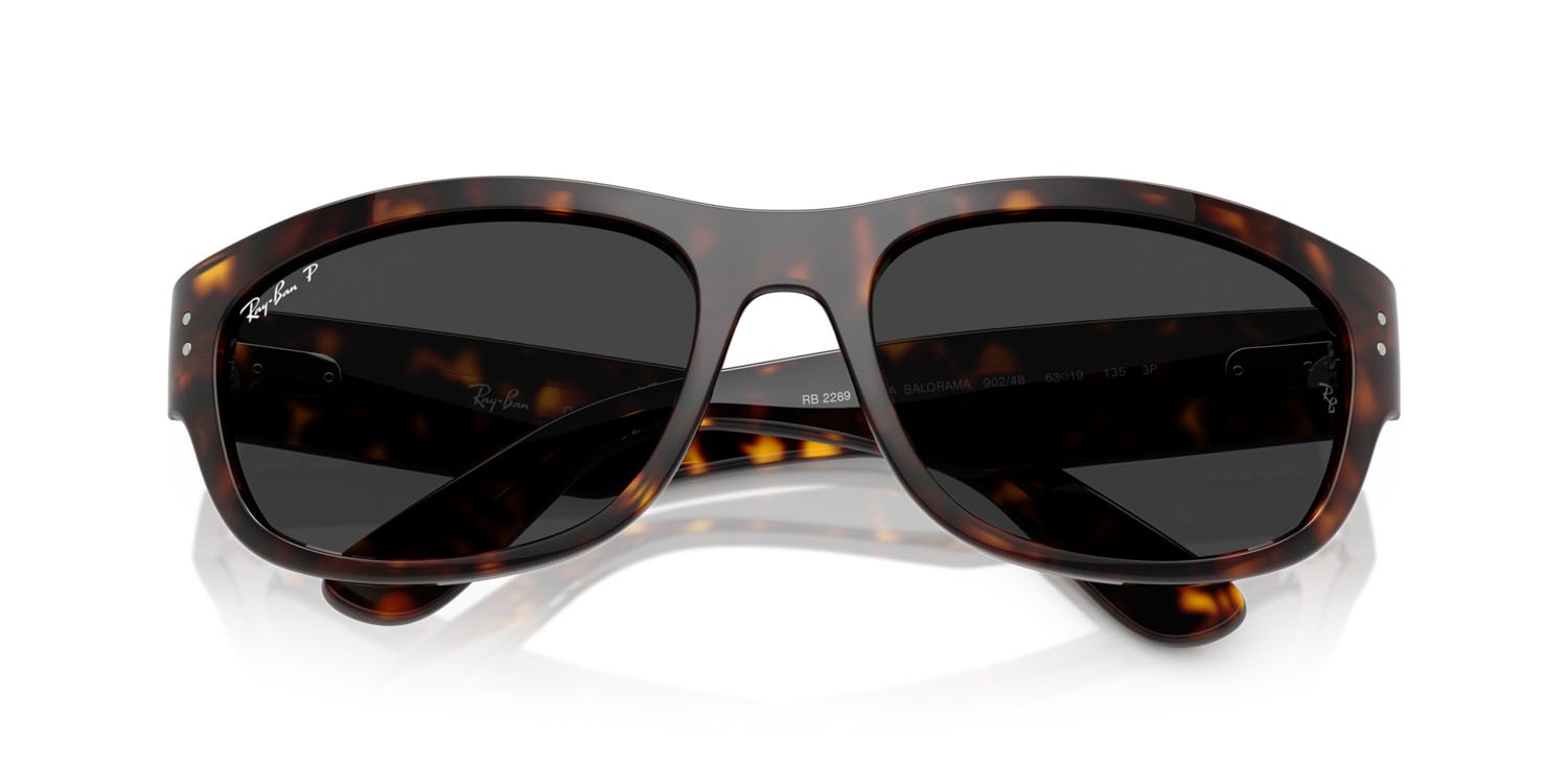Sonnenbrillen Ray-Ban Mega Balorama RB 2289 (902/48) farbe havana form quadratisch gläser polar nera
