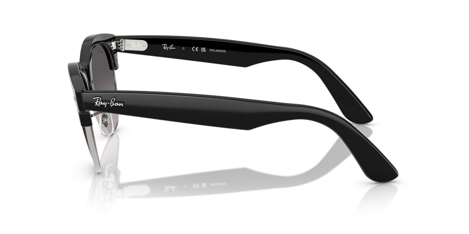 Sonnenbrillen Ray-Ban Clubmaster Way RB 2341 (1354M3) farbe nero su argento form quadratisch gläser sfumato grigio