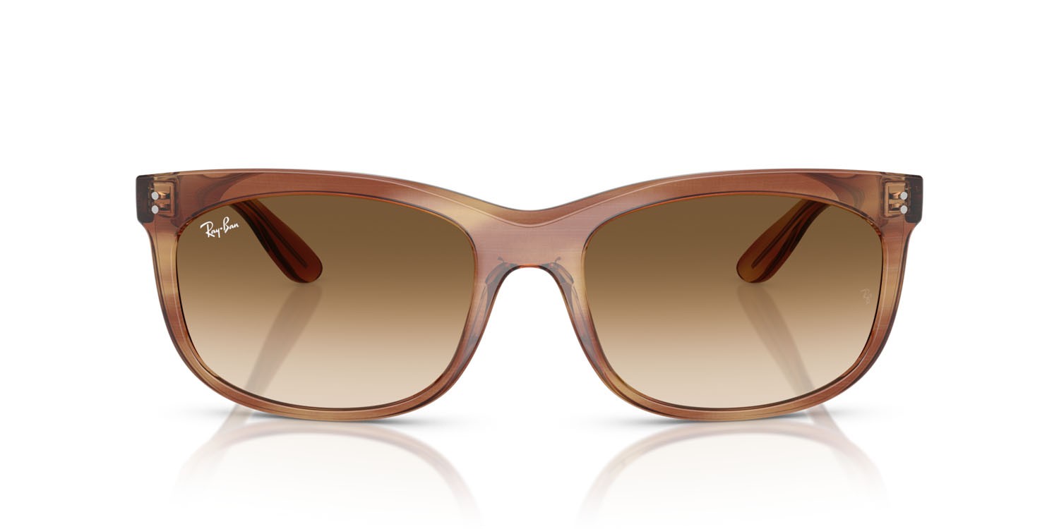 Sonnenbrillen Ray-Ban Balorette RB 2389 (140351) farbe striato marrone form quadratisch gläser trasparente sfumato marrone