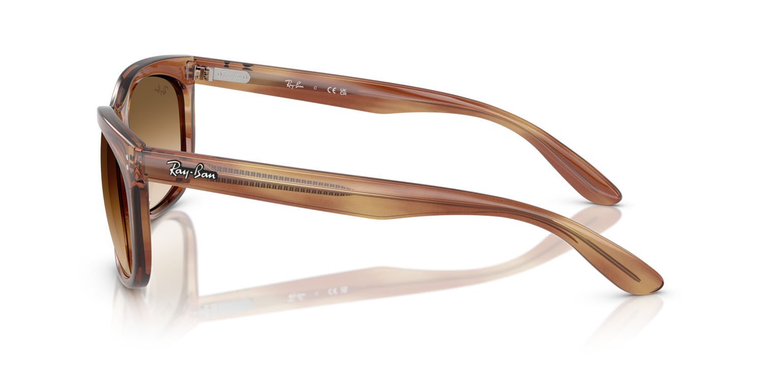 Sonnenbrillen Ray-Ban Balorette RB 2389 (140351) farbe striato marrone form quadratisch gläser trasparente sfumato marrone