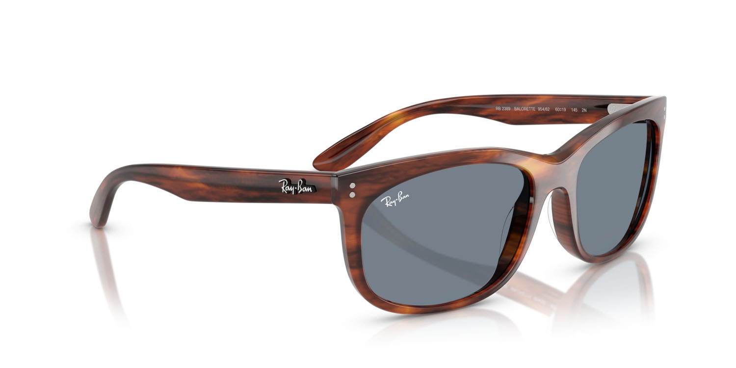 Sonnenbrillen Ray-Ban Balorette RB 2389 (954/62) farbe striato havana form quadratisch gläser blu