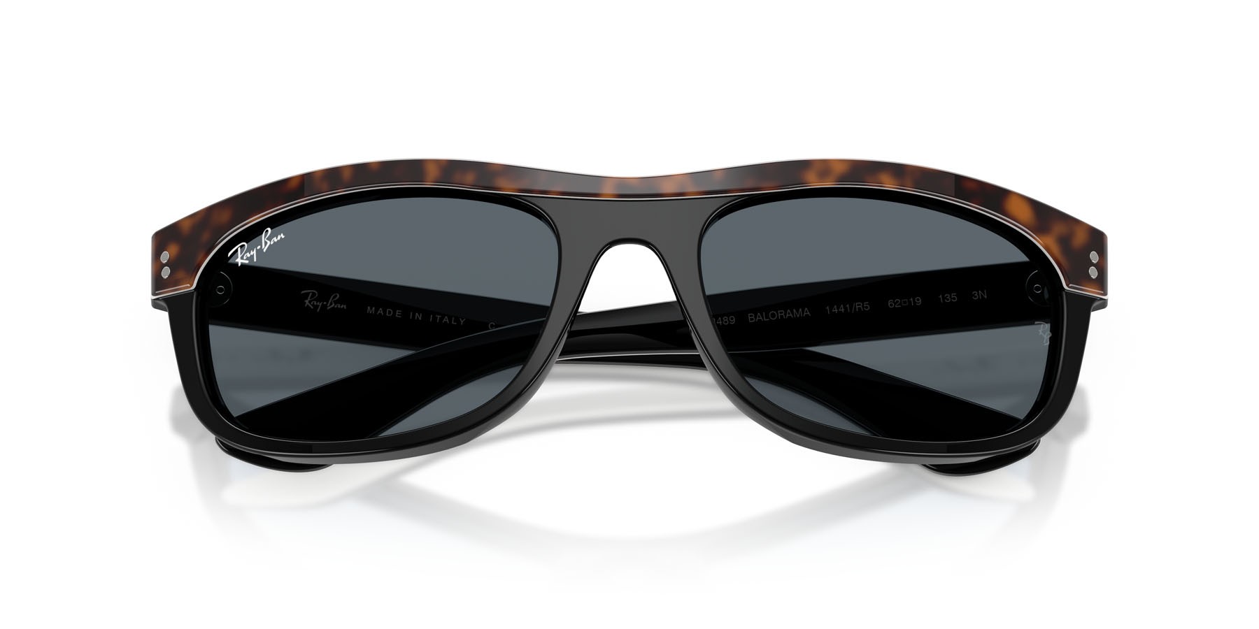 Sonnenbrillen Ray-Ban Balorama RB 2489 (1441R5) farbe havana on black form rechteckig gläser blu