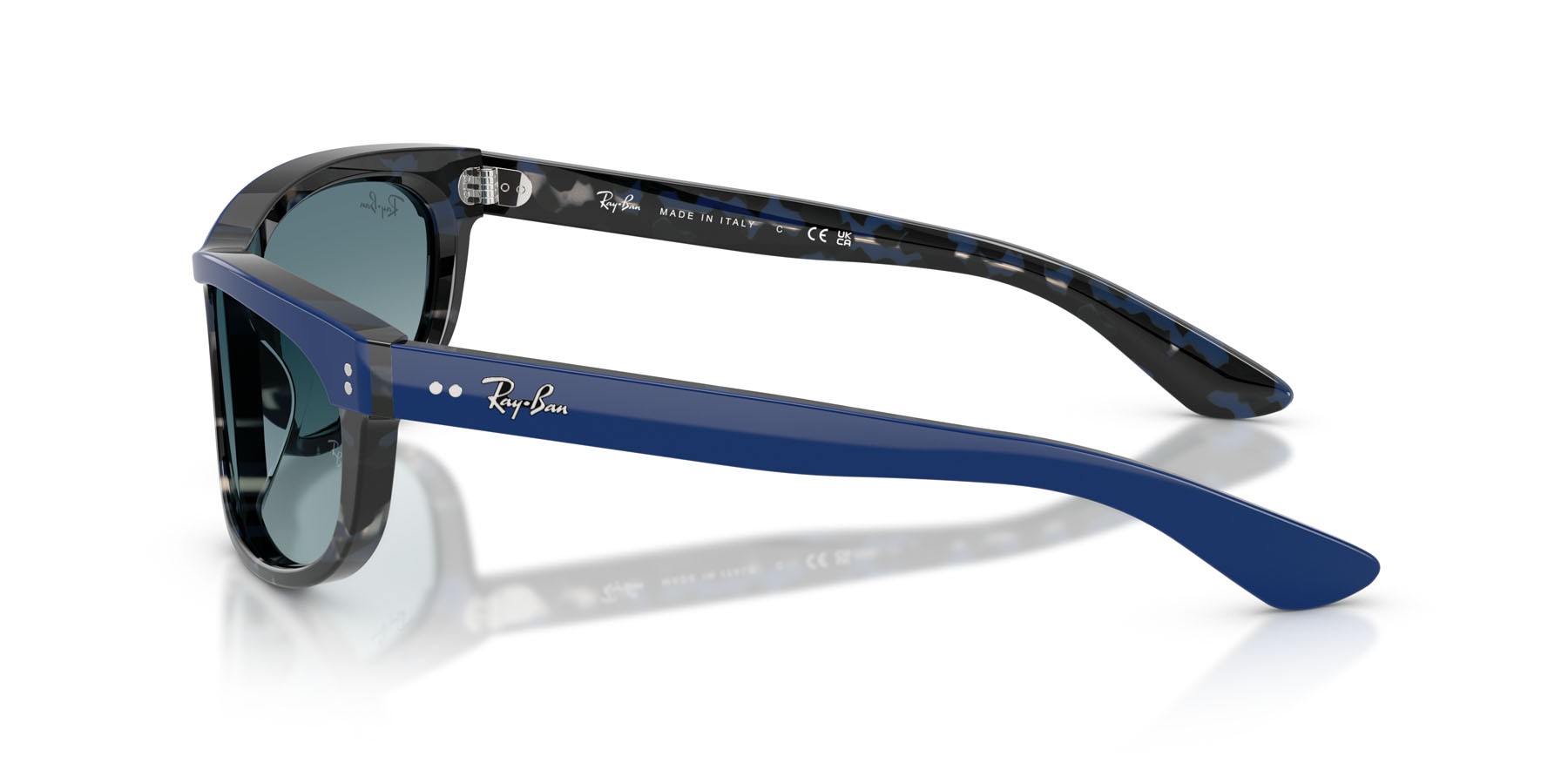 Sonnenbrillen Ray-Ban Balorama RB 2489 (14453M) farbe blu su havana form rechteckig gläser blu sfumato grigio