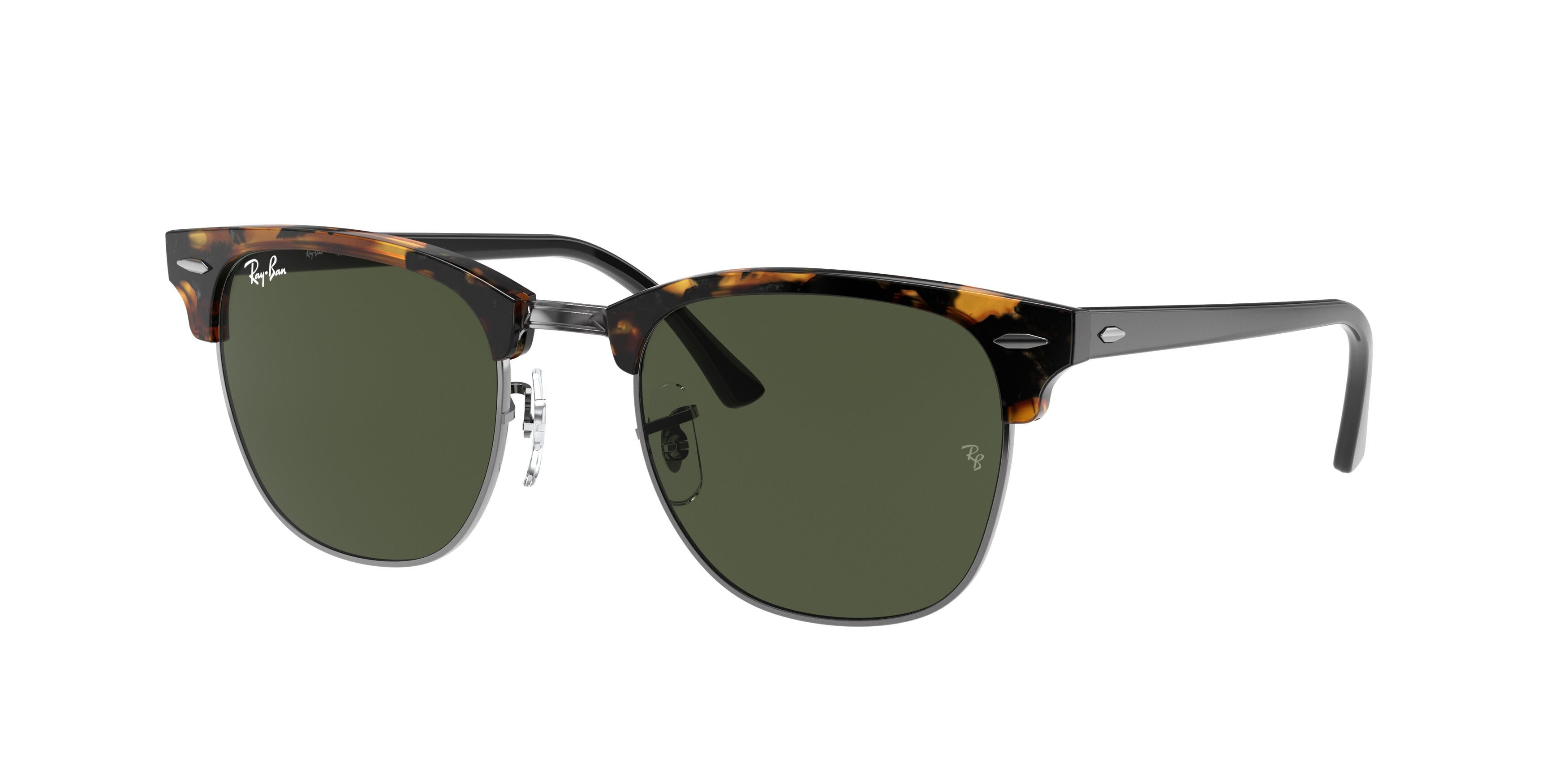 Sonnenbrillen Ray-Ban Clubmaster RB 3016 (1157) farbe havana nero form quadratisch gläser g-15 verde