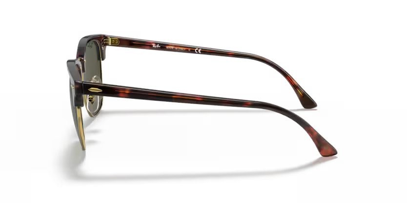 Sunglasses Ray-Ban Clubmaster Classic RB 3016 (W0366) color mock tortoise/ arista shape browline lenses green