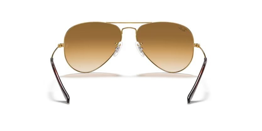 Occhiali da sole Ray-Ban Aviator Gradient RB 3025 (001/51)  colore gold forma aviator lenti crystal brown gradient