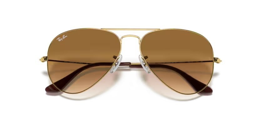 Occhiali da sole Ray-Ban Aviator Gradient RB 3025 (001/51)  colore gold forma aviator lenti crystal brown gradient