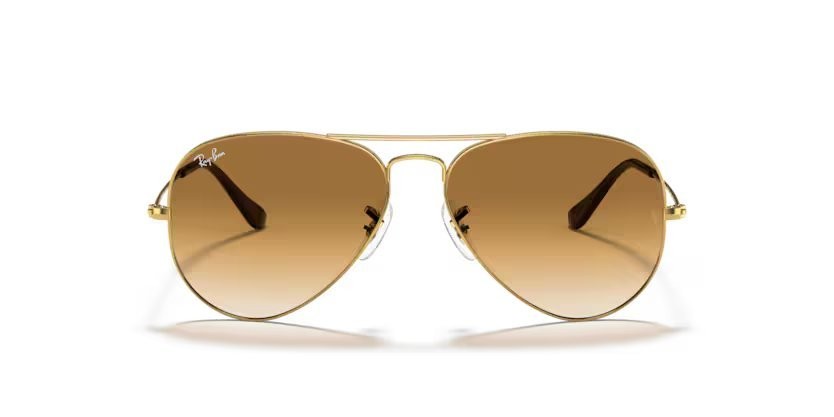 Occhiali da sole Ray-Ban Aviator Gradient RB 3025 (001/51)  colore gold forma aviator lenti crystal brown gradient