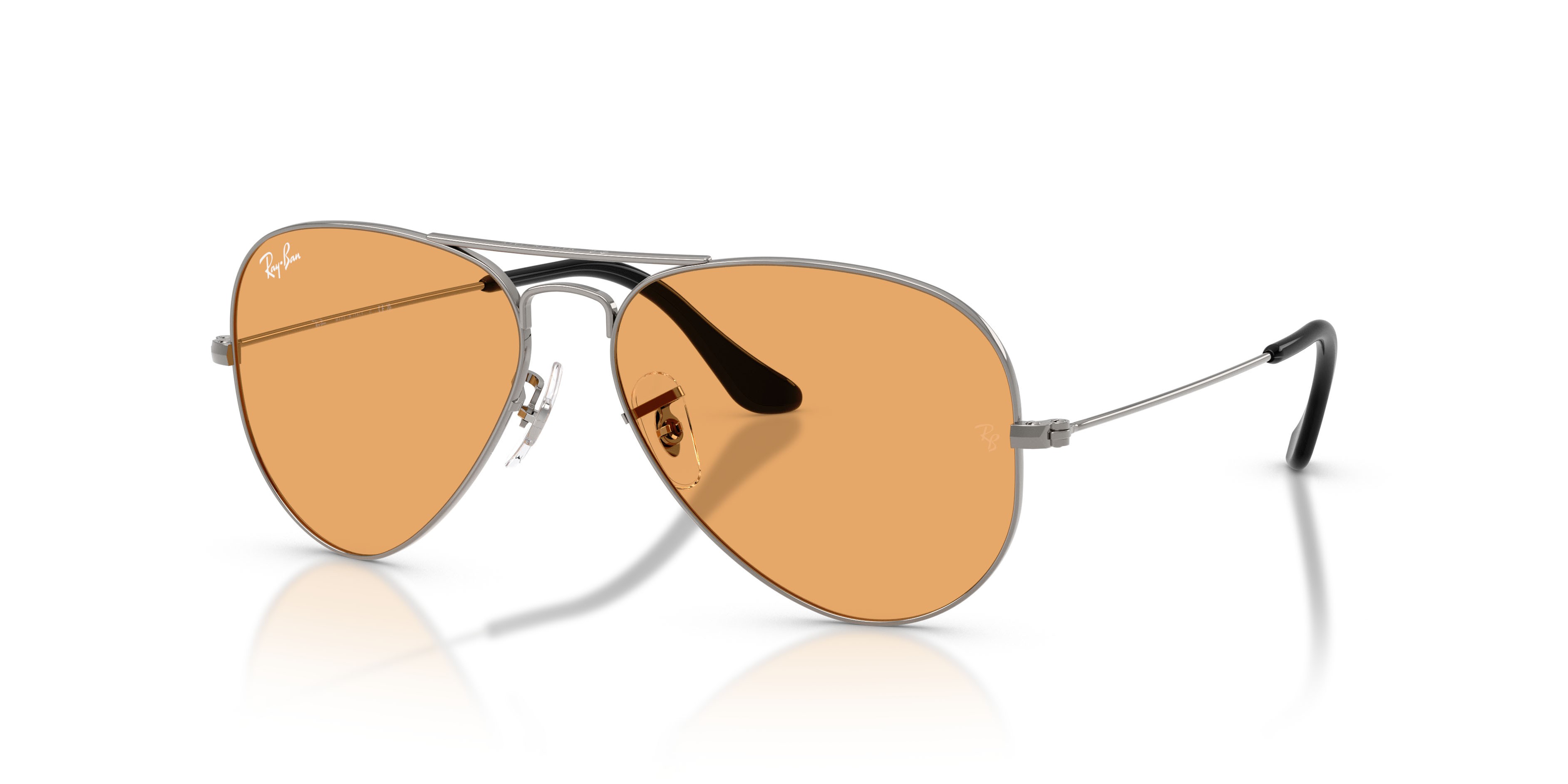 Sonnenbrillen Ray-Ban Aviator RB 3025 (004/33) farbe gunmetal form aviator gläser arancione
