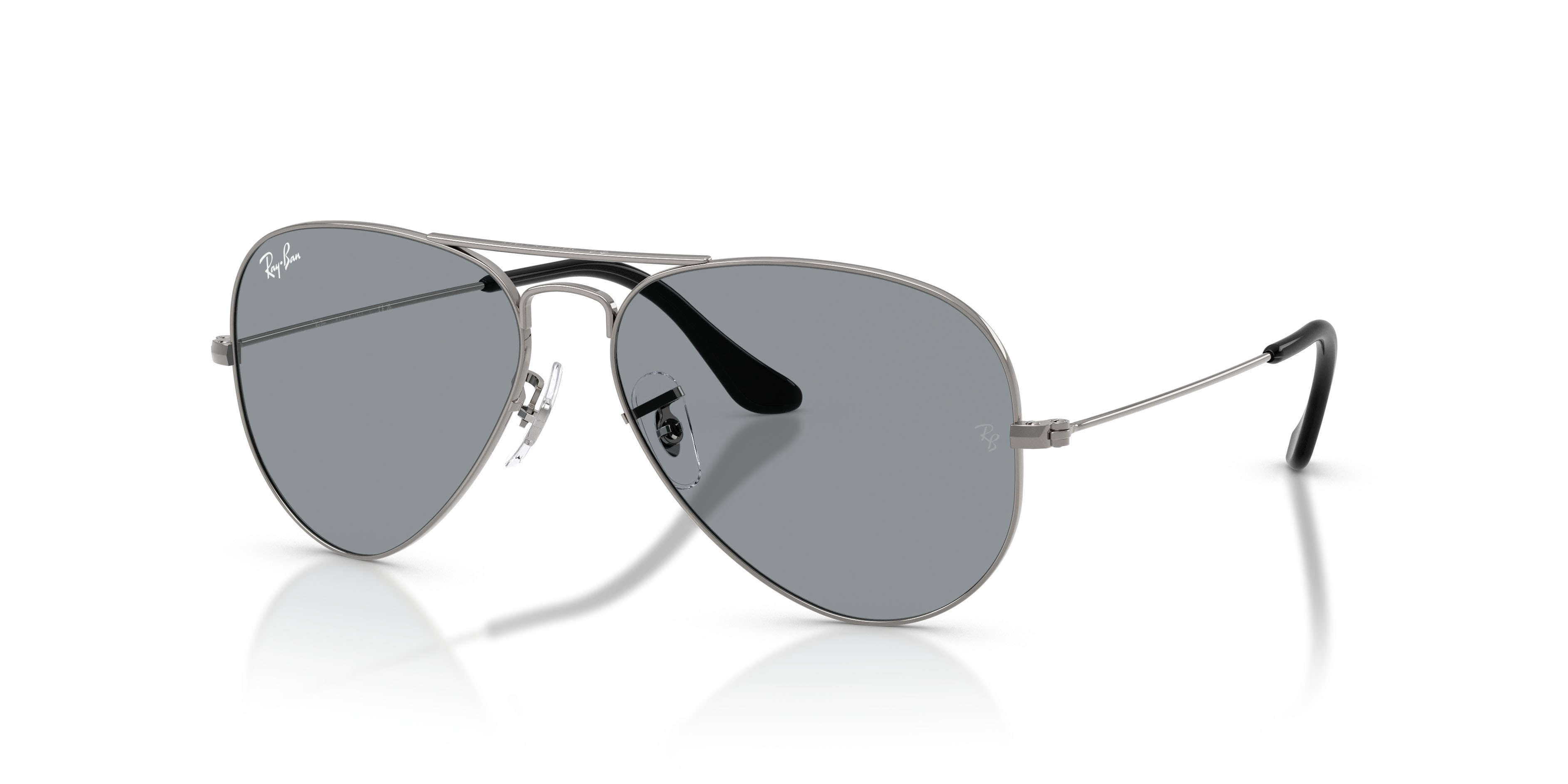 Sonnenbrillen Ray-Ban Aviator RB 3025 (004/R5) farbe gunmetal form aviator gläser grigio