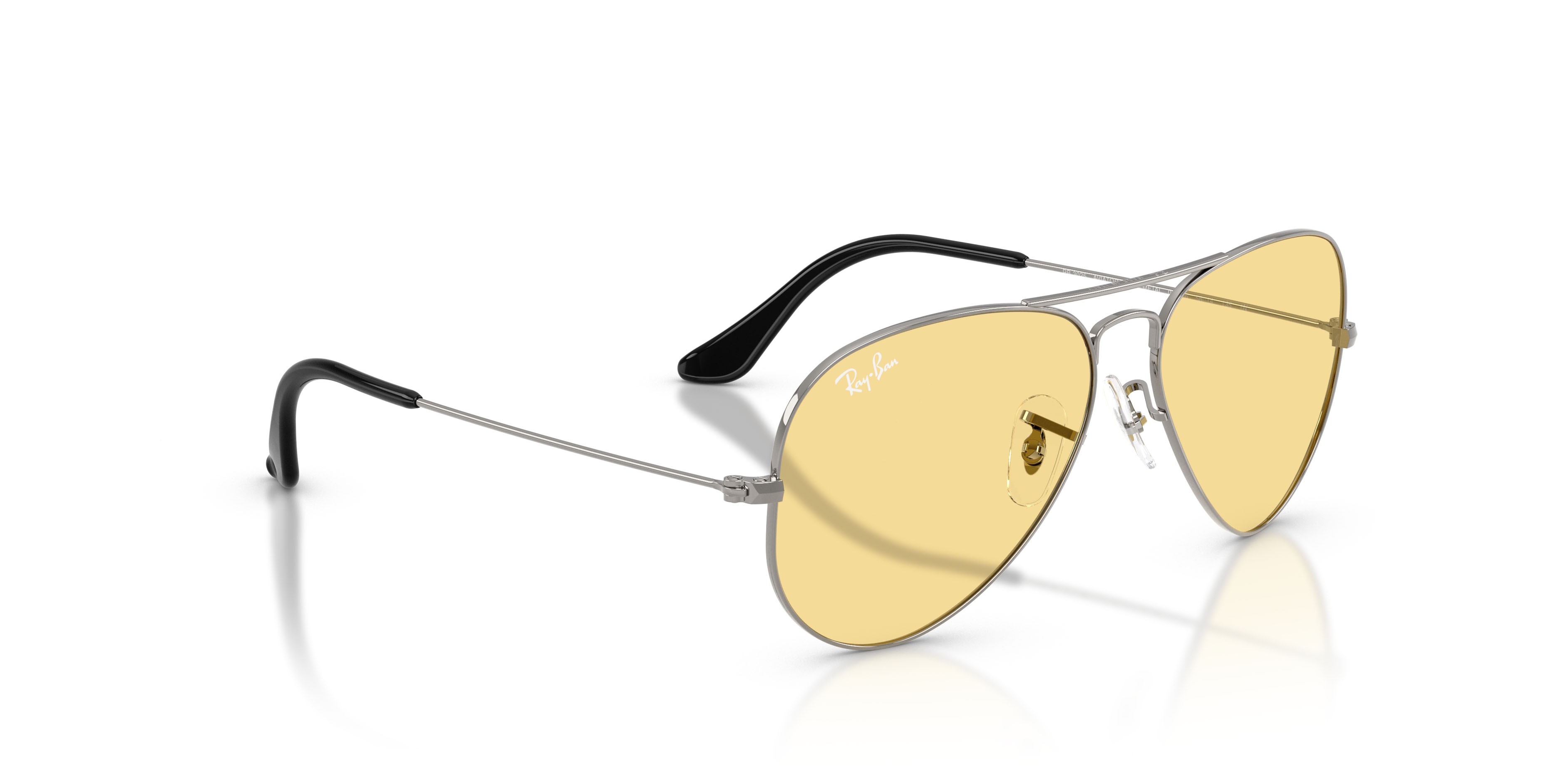 Sonnenbrillen Ray-Ban Aviator RB 3025 (004/R6) farbe gunmetal form aviator gläser giallo