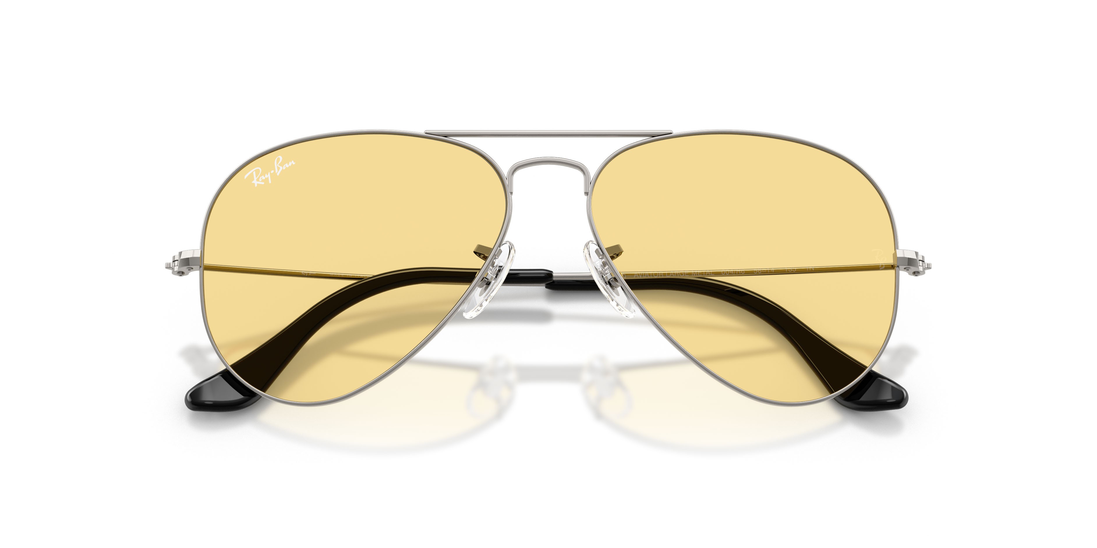 Sonnenbrillen Ray-Ban Aviator RB 3025 (004/R6) farbe gunmetal form aviator gläser giallo