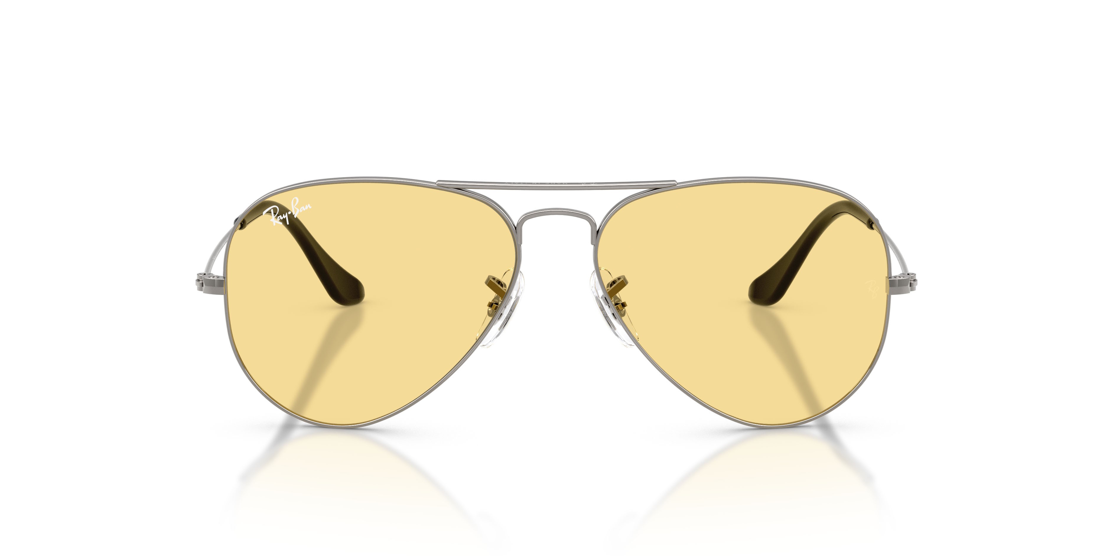 Sonnenbrillen Ray-Ban Aviator RB 3025 (004/R6) farbe gunmetal form aviator gläser giallo