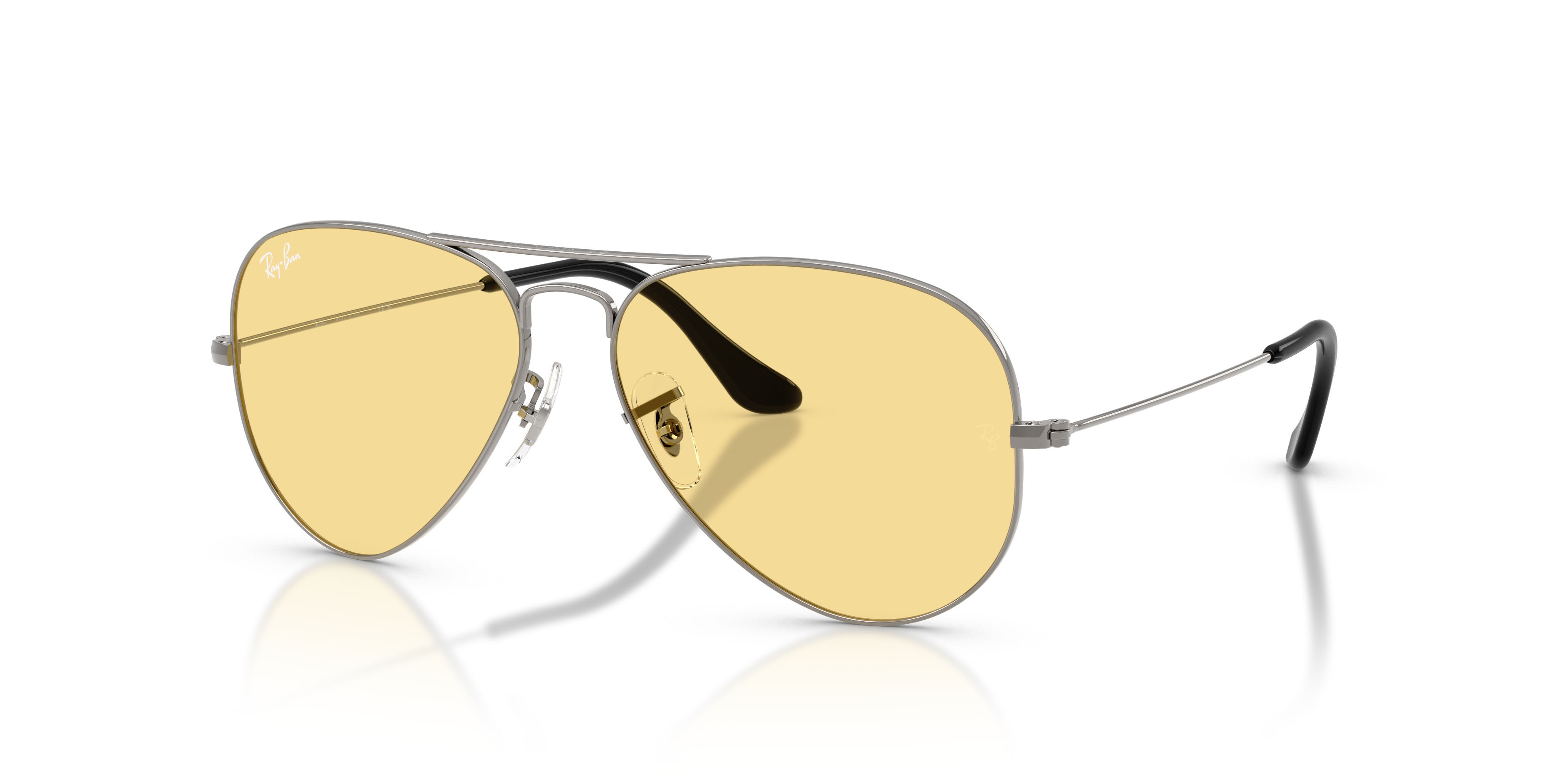 Sonnenbrillen Ray-Ban Aviator RB 3025 (004/R6) farbe gunmetal form aviator gläser giallo