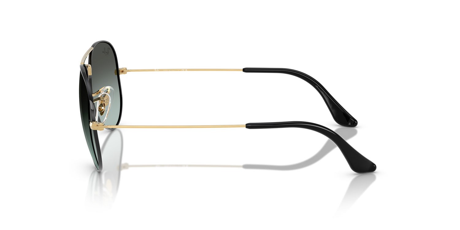 Occhiali da sole Ray-Ban Aviator RB 3025 (9271GK) colore nero su arista forma aviator lenti blu vintage sfumato nero