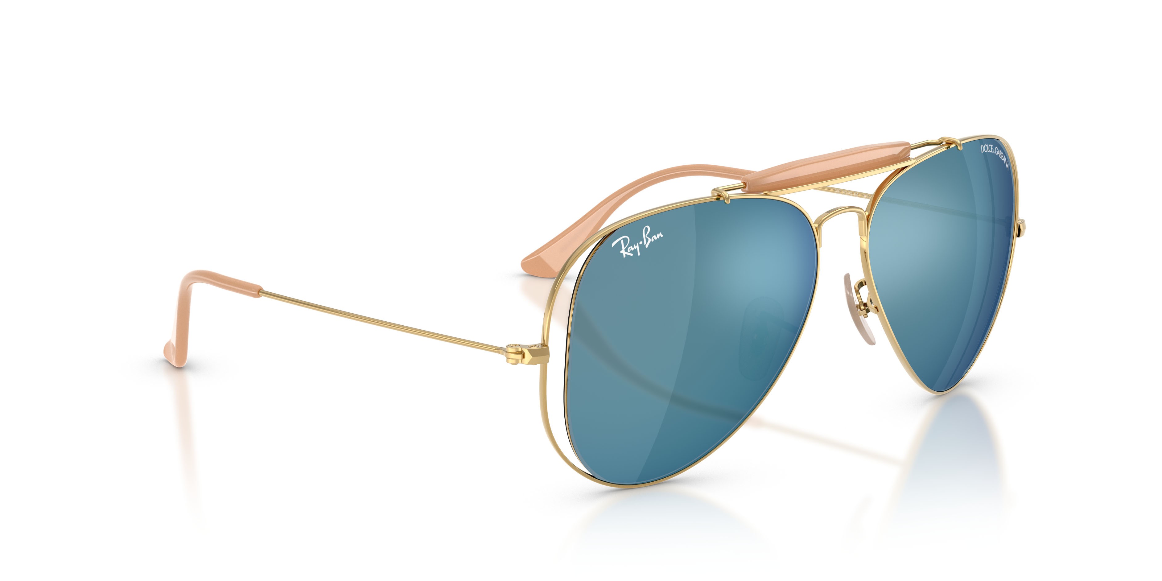 Sonnenbrillen Ray-Ban x Dolce & Gabbana RB 3029M (001/55) farbe oro arista form aviator gläser blu scuro specchiato blu