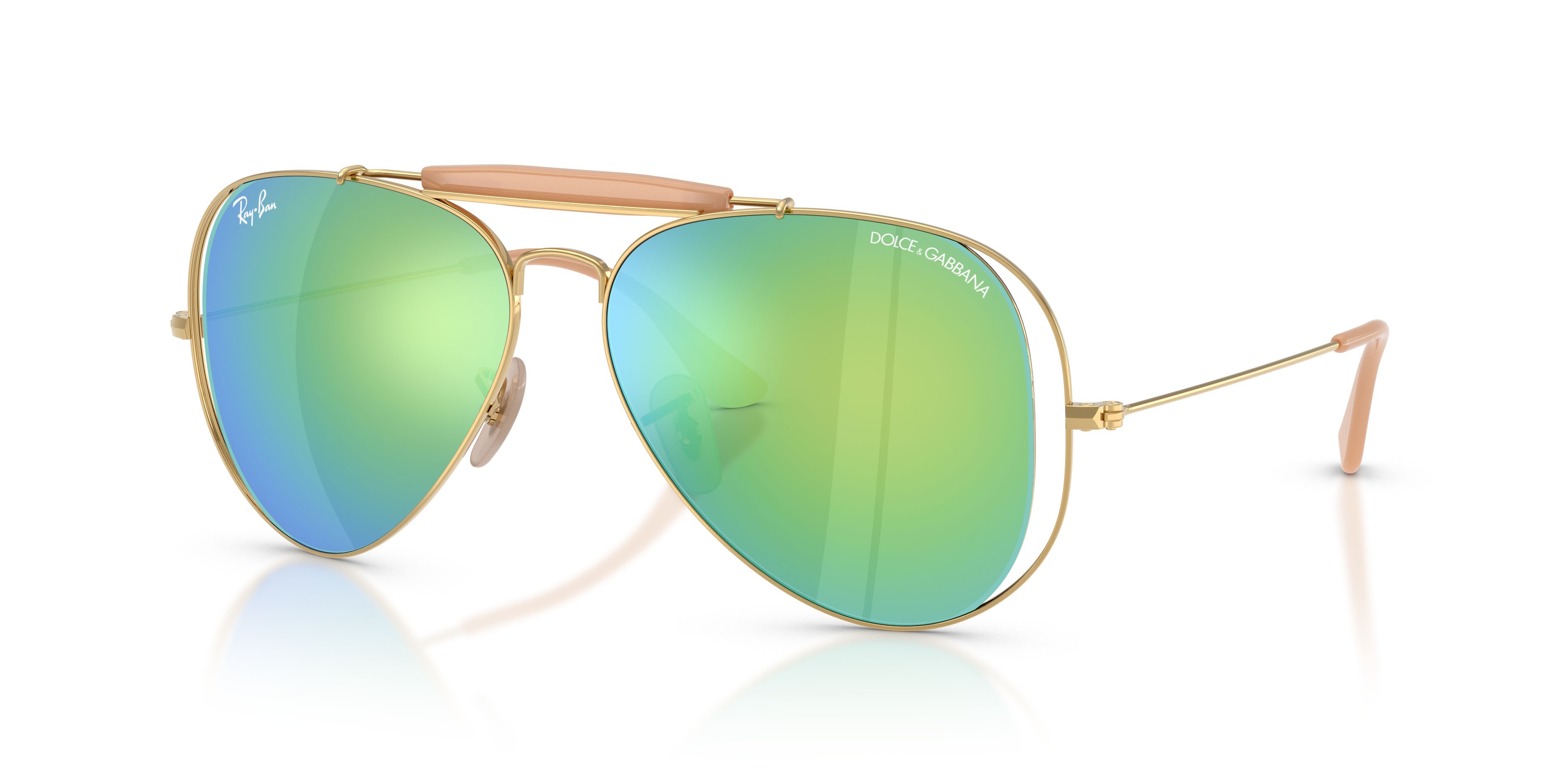 Sonnenbrillen Ray-Ban x Dolce & Gabbana RB 3029M (001/8N) farbe oro arista form aviator gläser grigio verde specchiato
