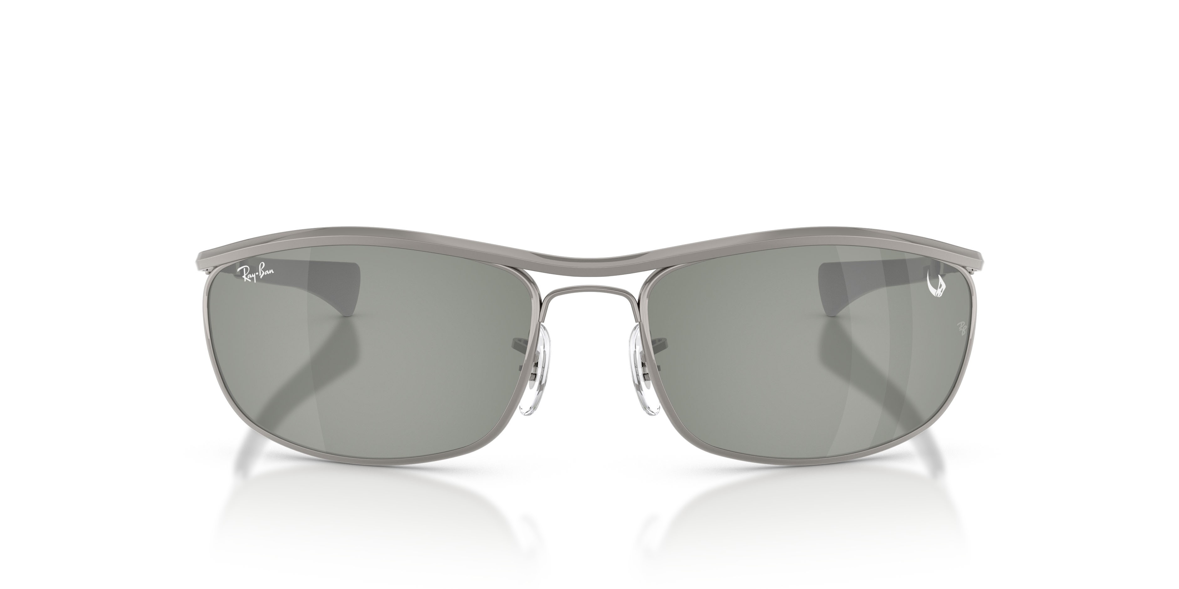 Sunglasses Ray-Ban Olympian I Deluxe Star Wars RB 3119M (928040) color gunmetal shape oval lenses verde specchiato argento