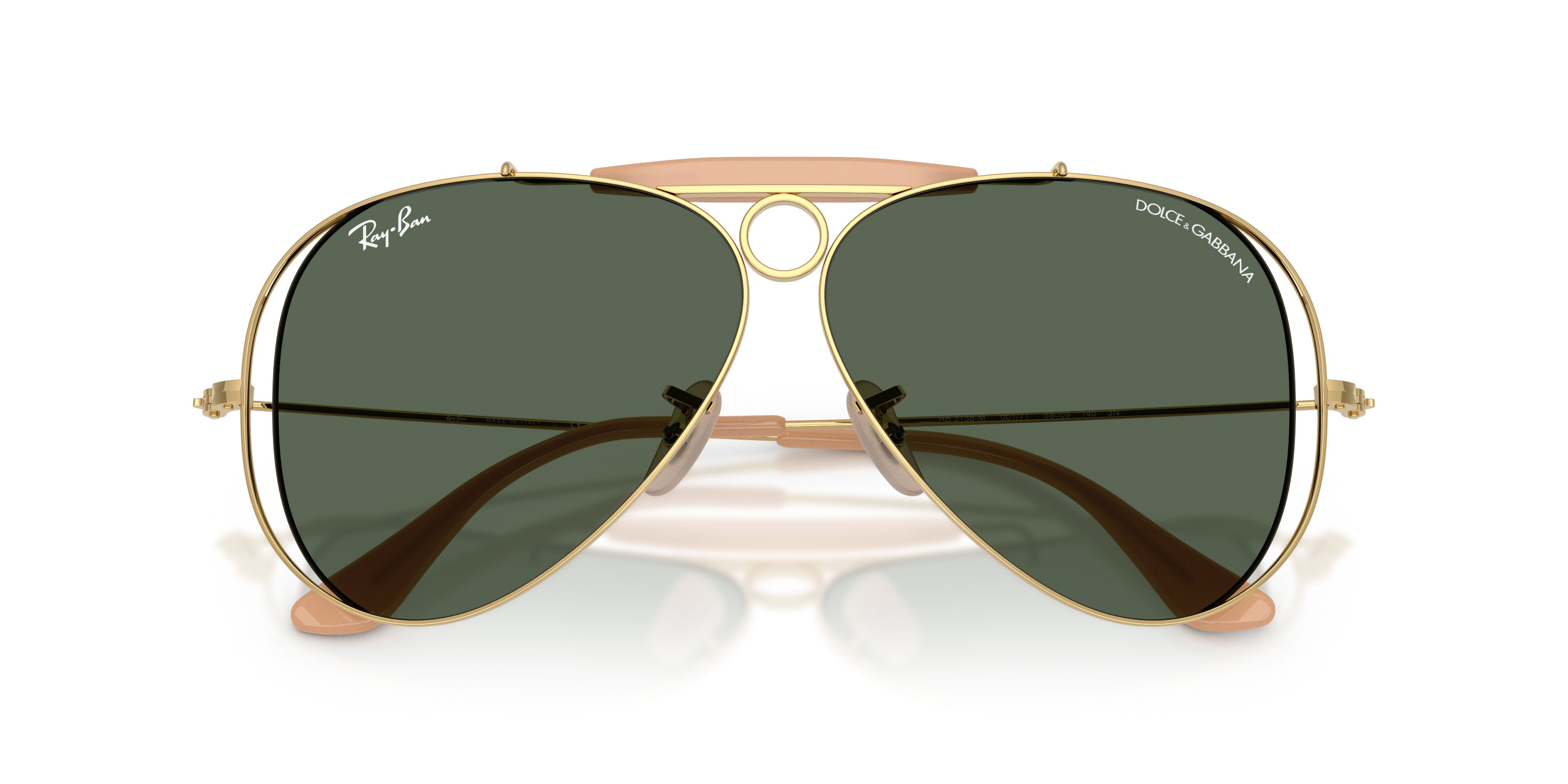 Sonnenbrillen Ray-Ban x Dolce & Gabbana RB 3138M (001/71) farbe oro arista form aviator gläser verde scuro