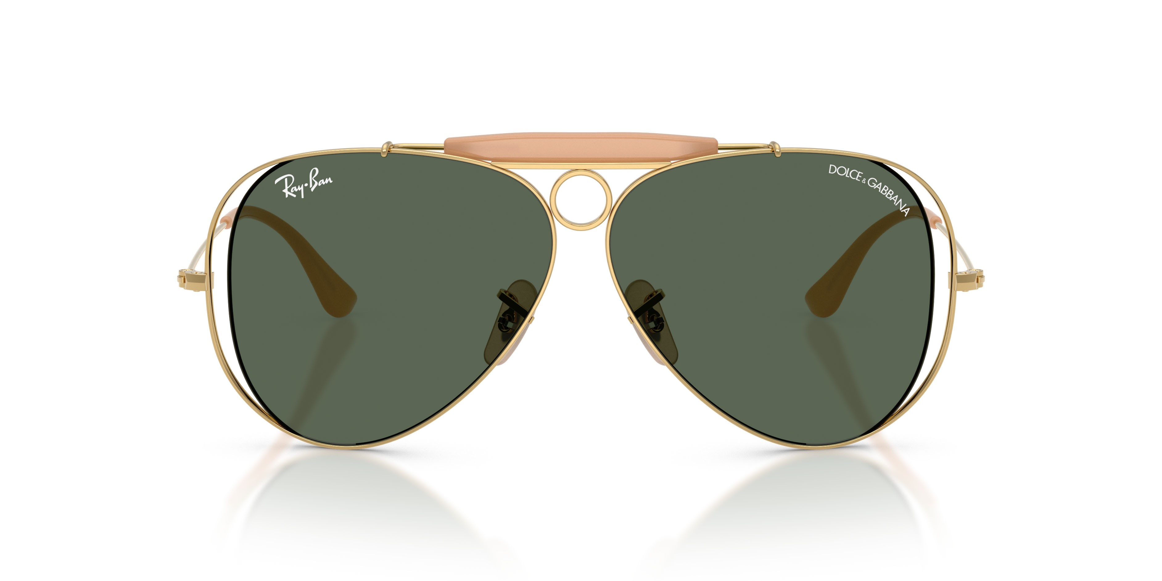 Sonnenbrillen Ray-Ban x Dolce & Gabbana RB 3138M (001/71) farbe oro arista form aviator gläser verde scuro