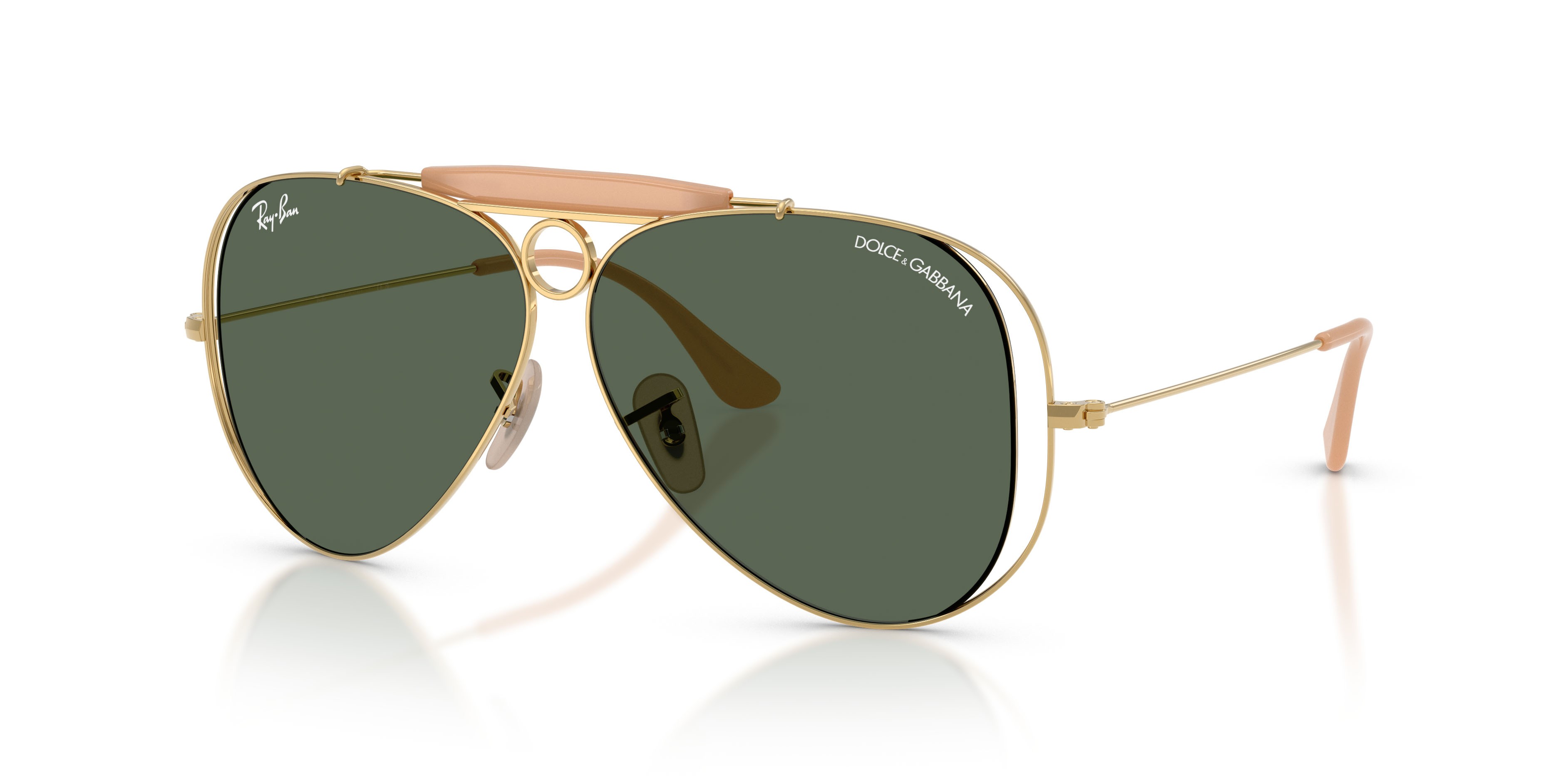 Sonnenbrillen Ray-Ban x Dolce & Gabbana RB 3138M (001/71) farbe oro arista form aviator gläser verde scuro