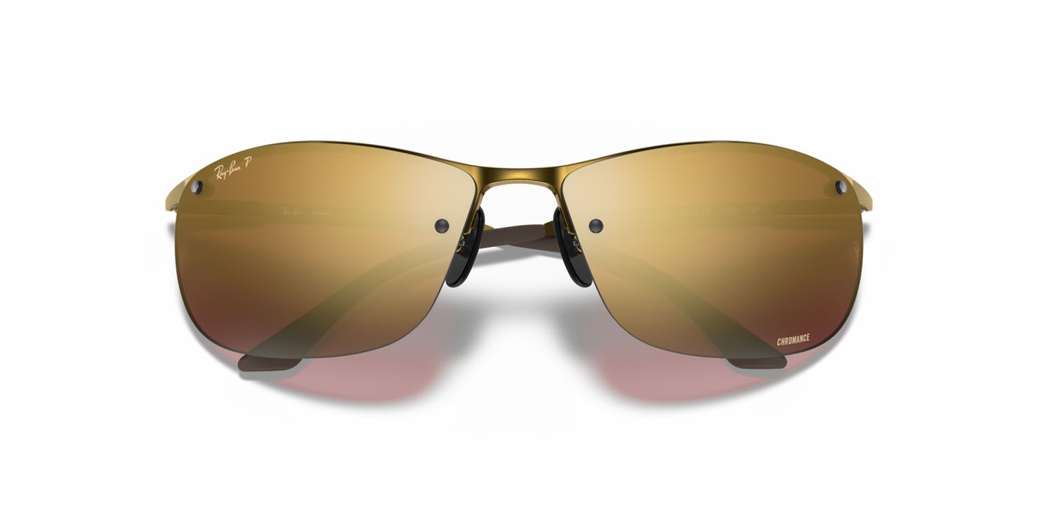 Sunglasses Ray-Ban Chromance RB 3542 (197/6B) color bronzo shape rectangle lenses purple gold
