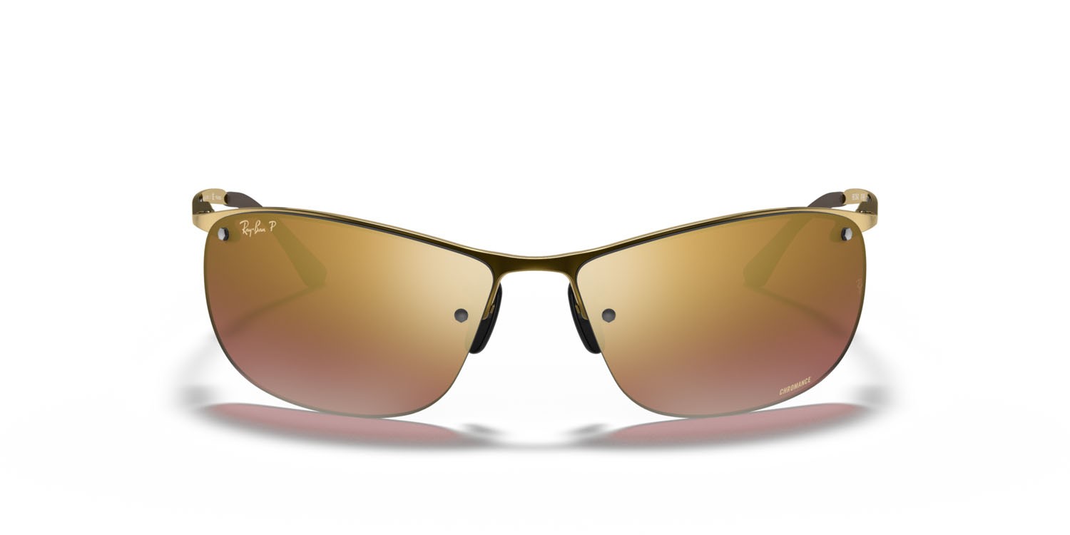 Sunglasses Ray-Ban Chromance RB 3542 (197/6B) color bronzo shape rectangle lenses purple gold