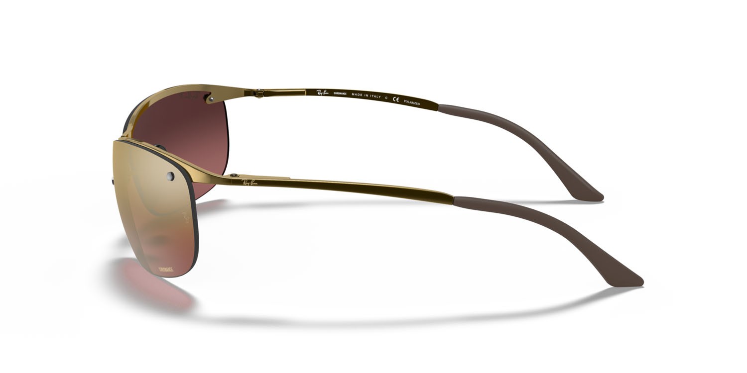 Sunglasses Ray-Ban Chromance RB 3542 (197/6B) color bronzo shape rectangle lenses purple gold