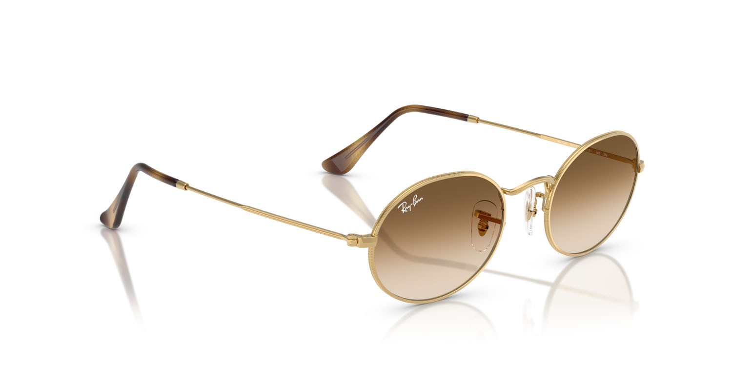 Sonnenbrillen Ray-Ban Oval RB 3547 (001/51) farbe arista gold form oval gläser trasparente sfumato marrone