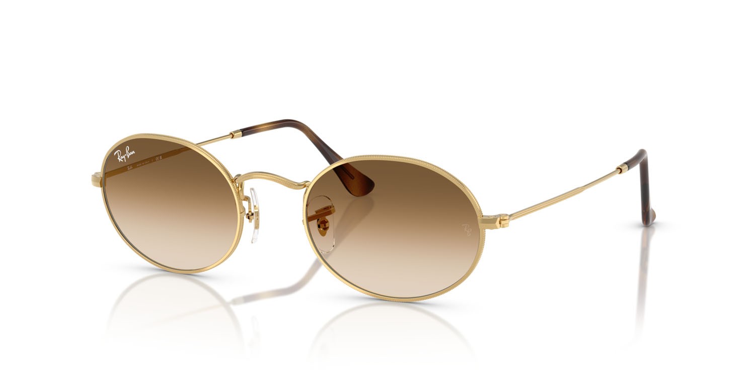 Sonnenbrillen Ray-Ban Oval RB 3547 (001/51) farbe arista gold form oval gläser trasparente sfumato marrone
