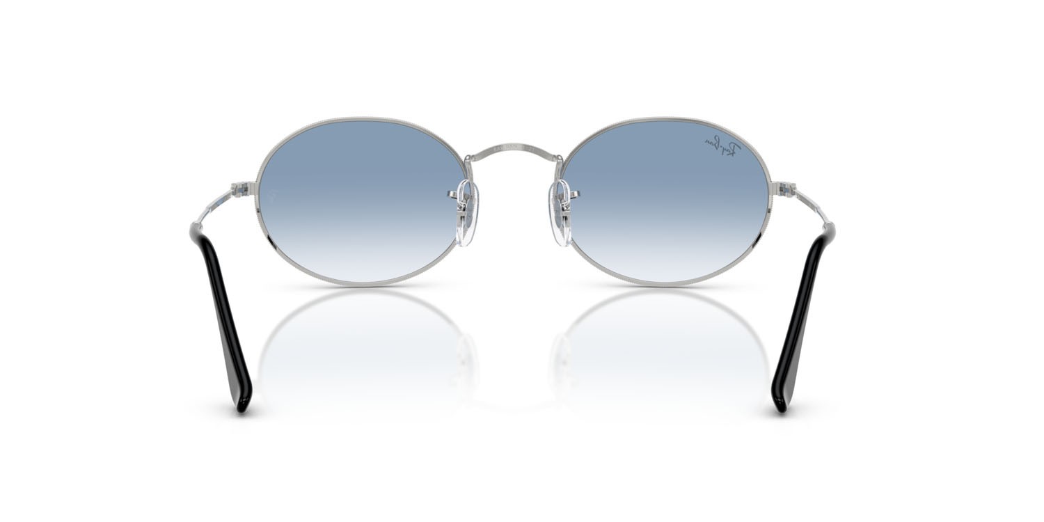 Sonnenbrillen Ray-Ban Oval RB 3547 (003/3F) farbe argento form oval gläser trasparente sfumato blu