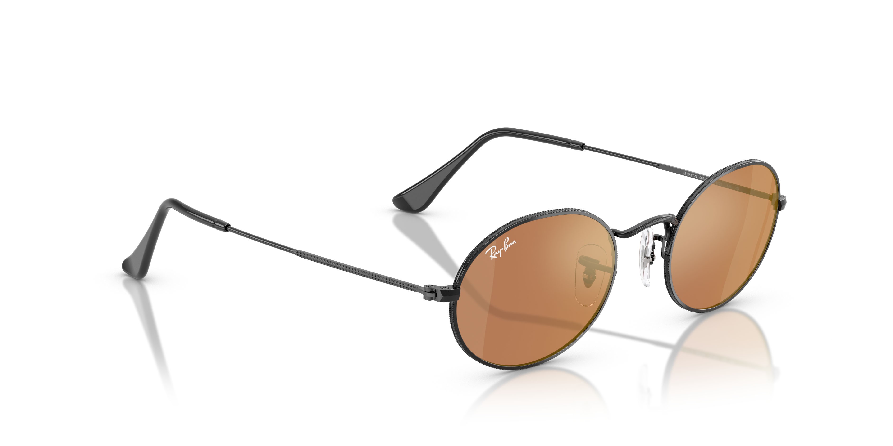 Sonnenbrillen Ray-Ban Oval RB 3547N (002/40) farbe nero form oval gläser marrone specchiato oro