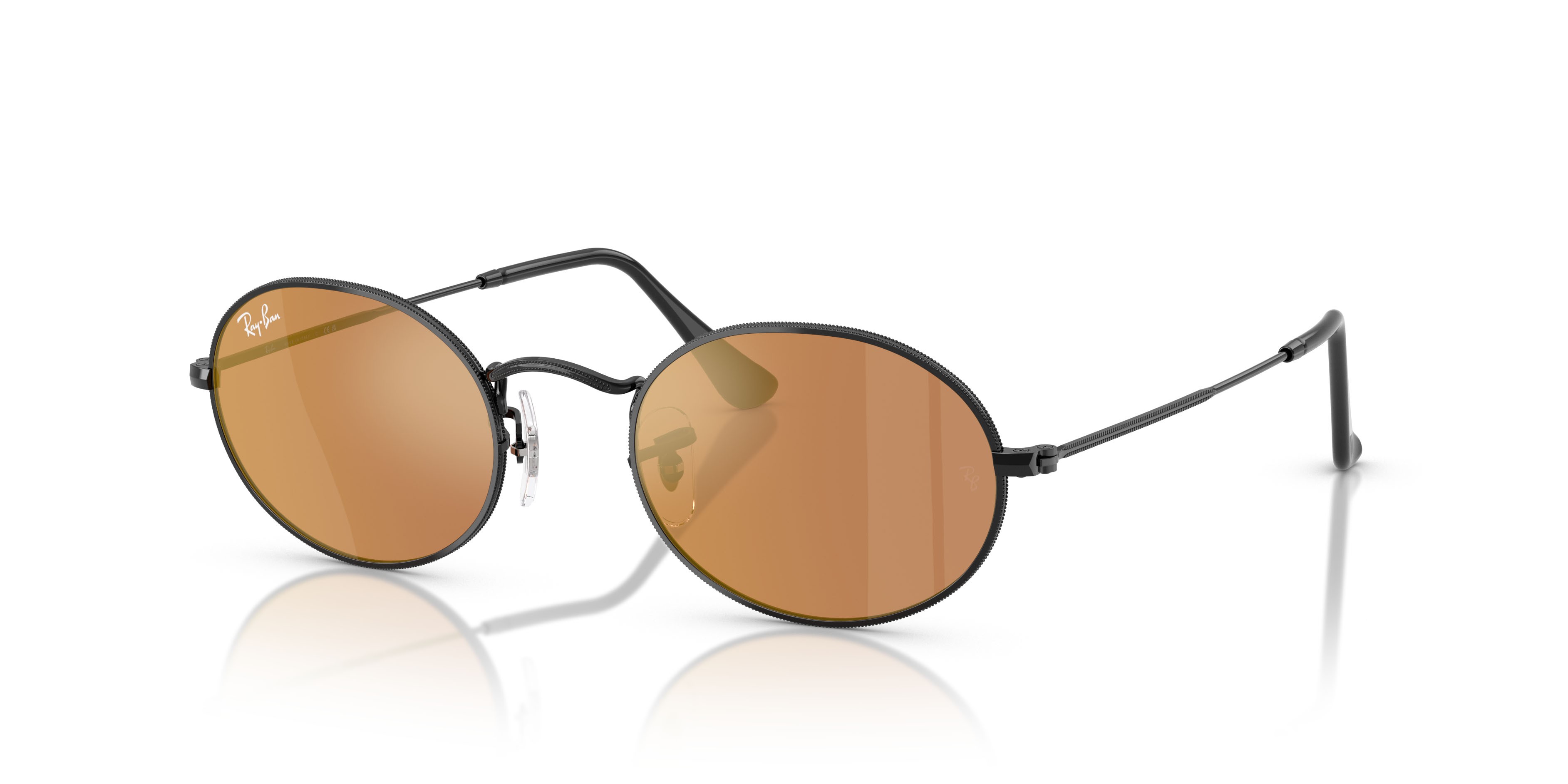 Sonnenbrillen Ray-Ban Oval RB 3547N (002/40) farbe nero form oval gläser marrone specchiato oro