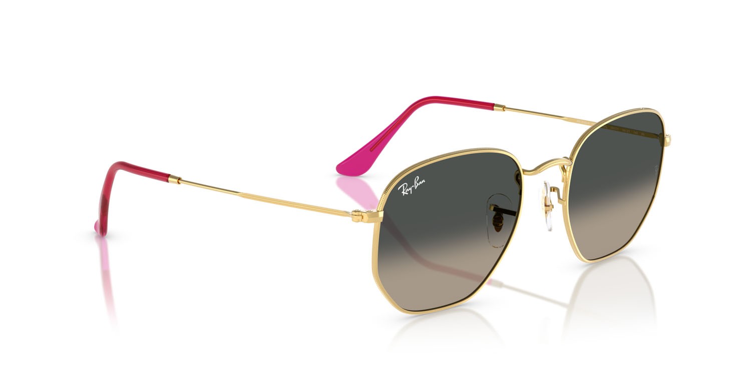 Sonnenbrillen Ray-Ban Hexagonal RB 3548N (001/71) farbe arista gold form unregelmäßig gläser sfumato grigio