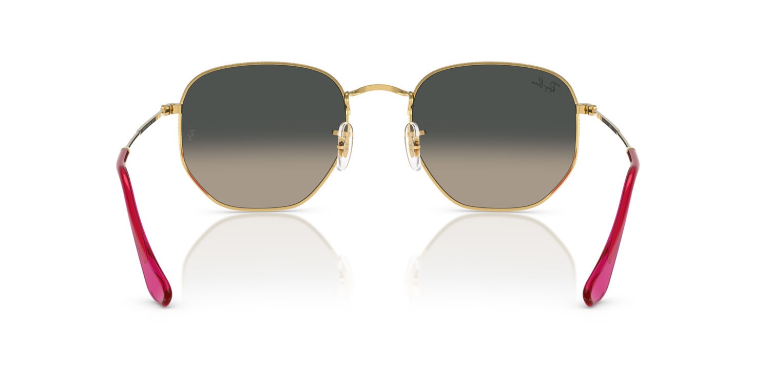 Sonnenbrillen Ray-Ban Hexagonal RB 3548N (001/71) farbe arista gold form unregelmäßig gläser sfumato grigio