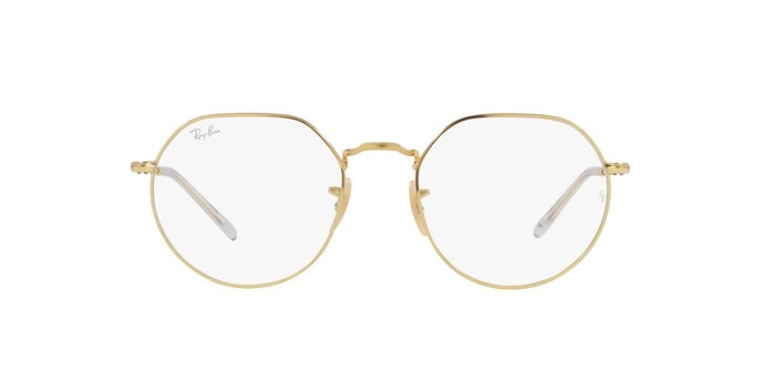 Occhiali da sole Ray-Ban Jack RB 3565 (001/GG) colore oro forma irregolare lenti clear/blue transition