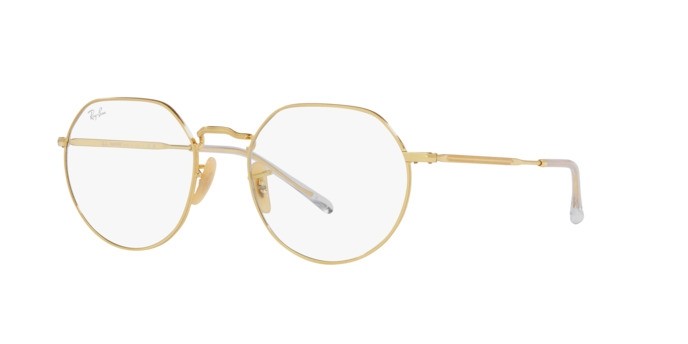 Occhiali da sole Ray-Ban Jack RB 3565 (001/GG) colore oro forma irregolare lenti clear/blue transition